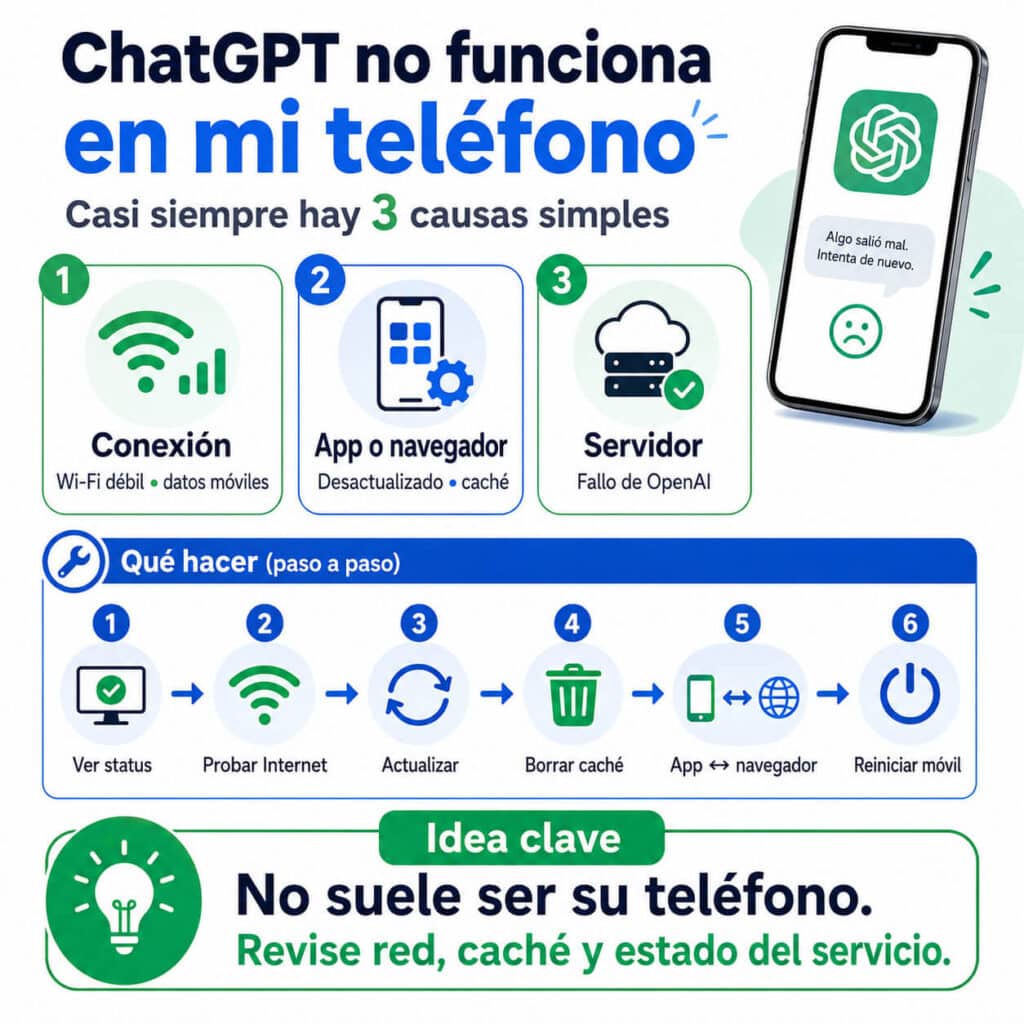 ChatGPT no functiona en mi teléfono