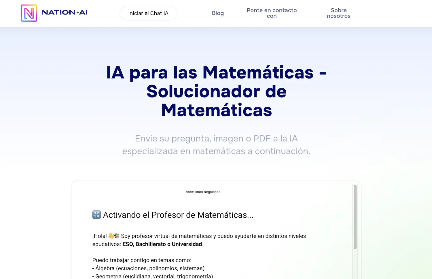 Nation IA matematicas