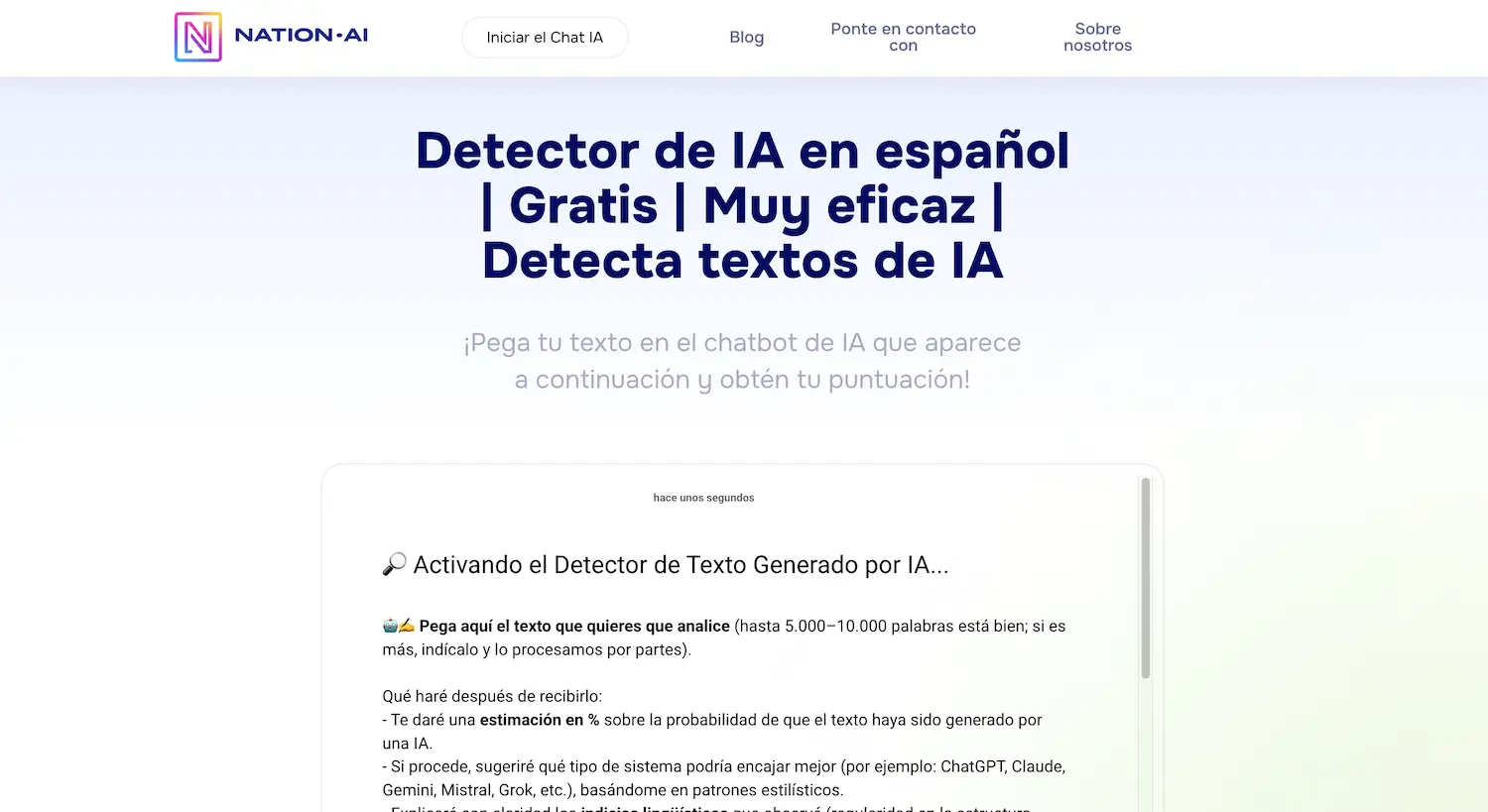 Detector de IA Nation AI